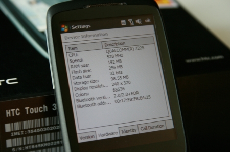 HTC Touch 3G Specification