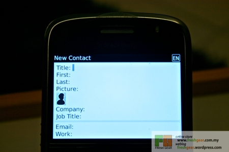 BlackBerry Bold - Add New Contact