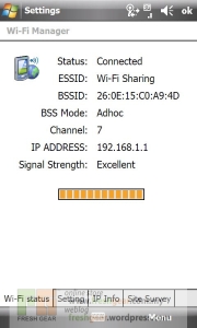 Asus P835 Screenshot - WiFi Settings